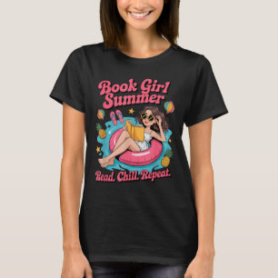 Book Girl Summer Beach Vacation Book Lover T-Shirt