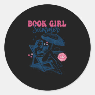 Book Girl Summer Dive Into A Good Book Bookish Bea Classic Round Sticker