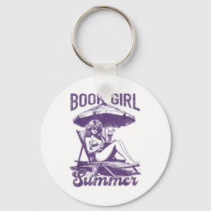 Book Girl Summer Funny Books Girl Lover Vacation _ Key Ring