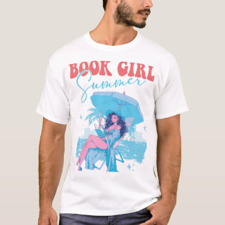 Book Girlie Summer Retro Beach Cocktail Chill T-Shirt