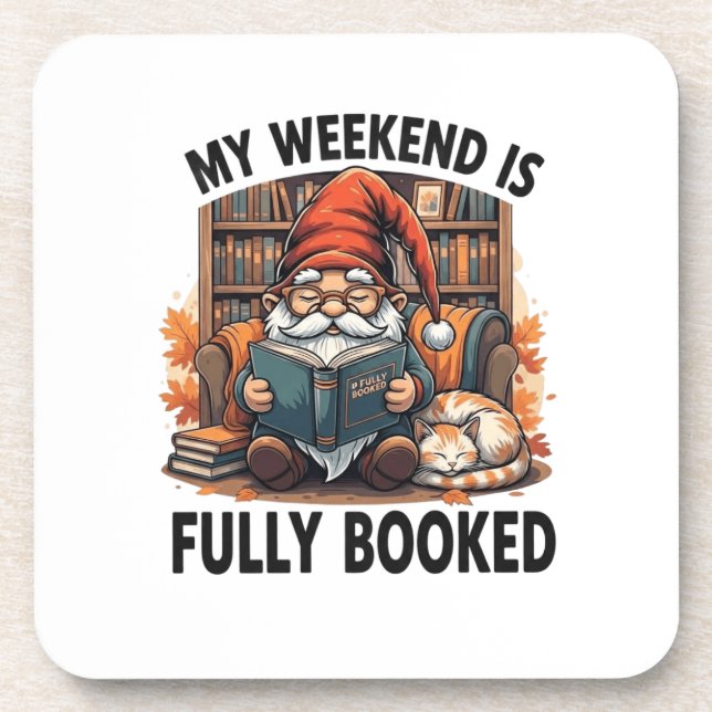 Book gnome design coaster (Front)