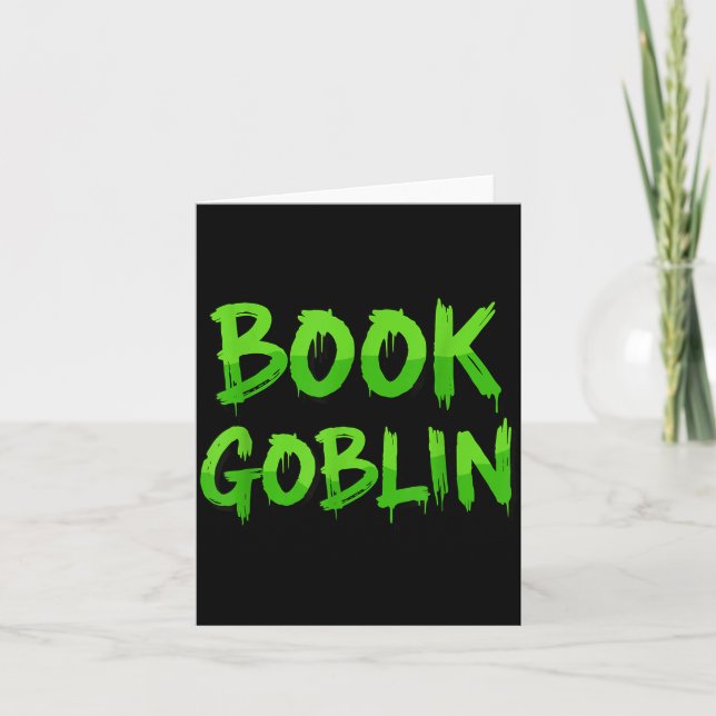 Book Goblin Funny Reading Or Writing School Studen Card (Front)