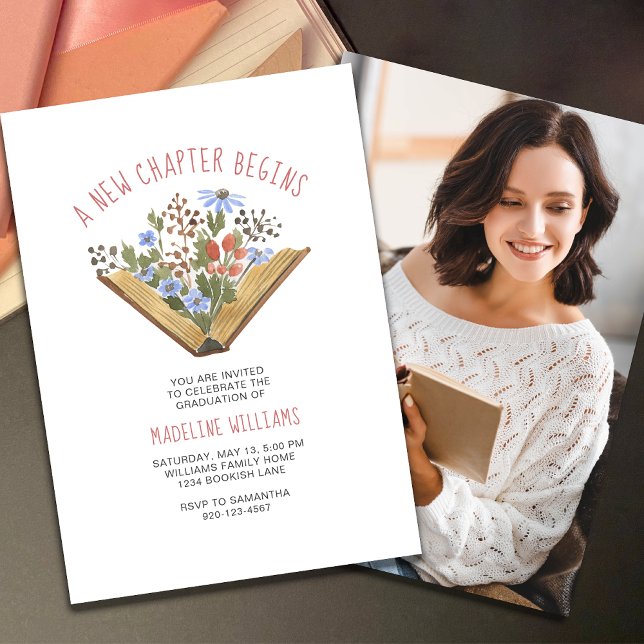 Book Graduation Photo Invitation (Creator Uploaded)