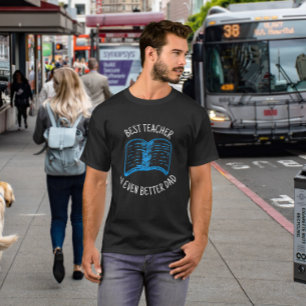 Book Hand Drawn   Best Teacher Dad Black T-Shirt