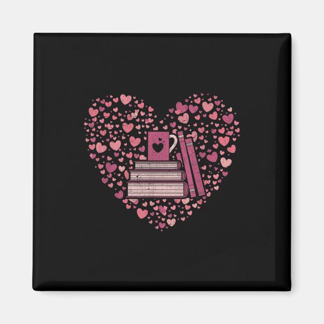 Book Heart Book Reader Gift Bookworm Nerd Love Rea Magnet (Front)