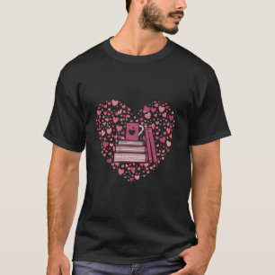Book Heart Book Reader Gift Bookworm Nerd Love Rea T-Shirt
