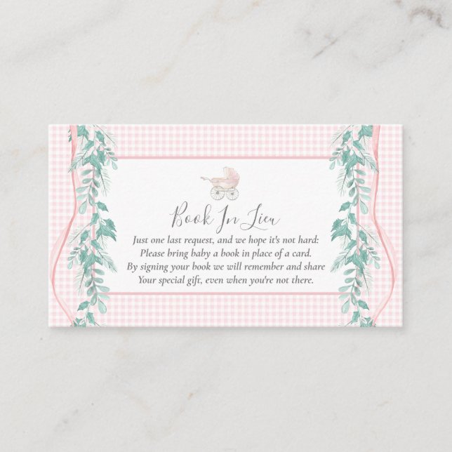 Book In lieu Baby Carriage Business Card (Front)