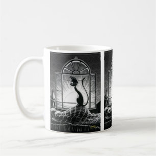 Book Kitty Greets the Morning Coffee Mug