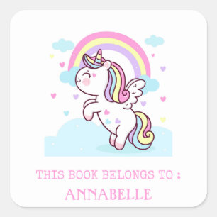 BOOK LABEL : UNICORN & RAINBOW