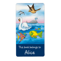 Book Labels with cute animals