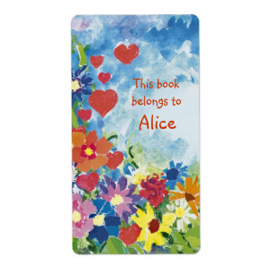 Book Labels with cute flowers