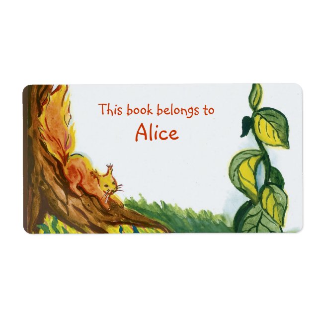 Book Labels with squirrel (Front)