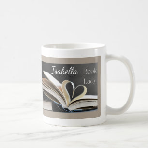 Book Lady, Personalzed Reading Hobby Gift for Her Coffee Mug