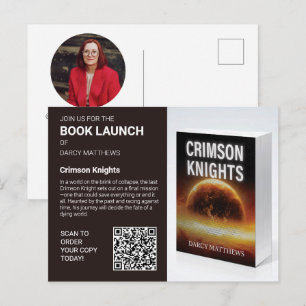 Book Launch Author Promo Photo QR Code Postcard