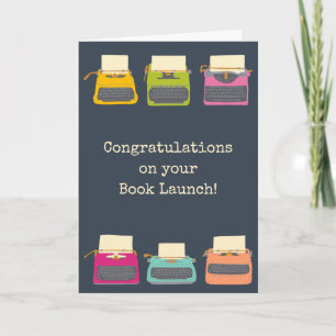 Book Launch Congratulations Custom Typewriters Card