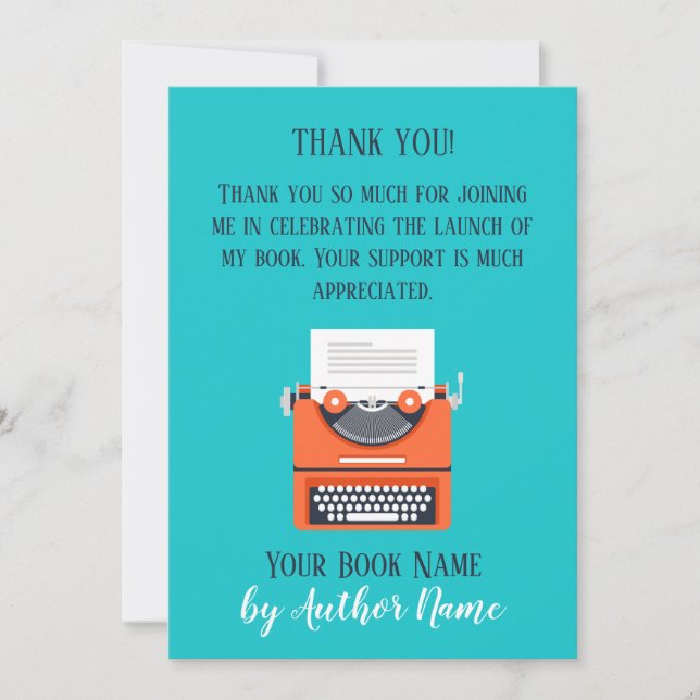 Book Launch Party Thank You Card (Front)