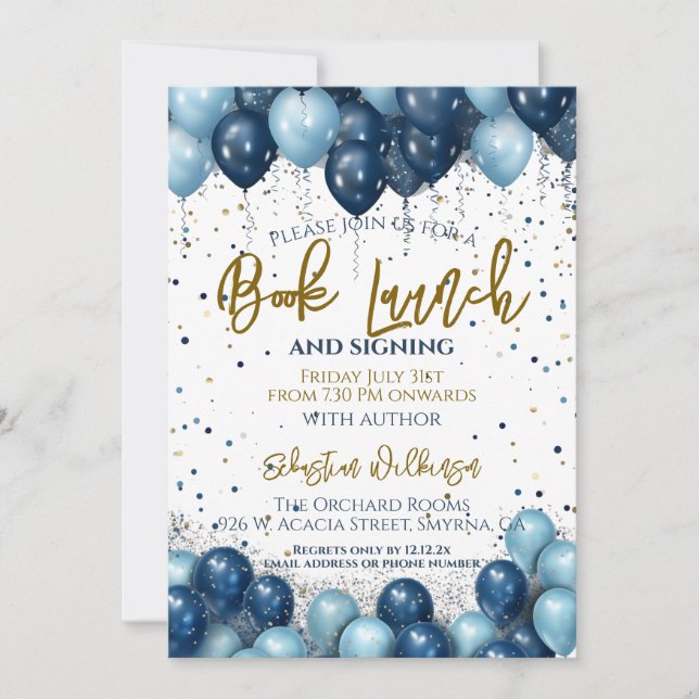 Book Launch Signing Party Invitation (Front)