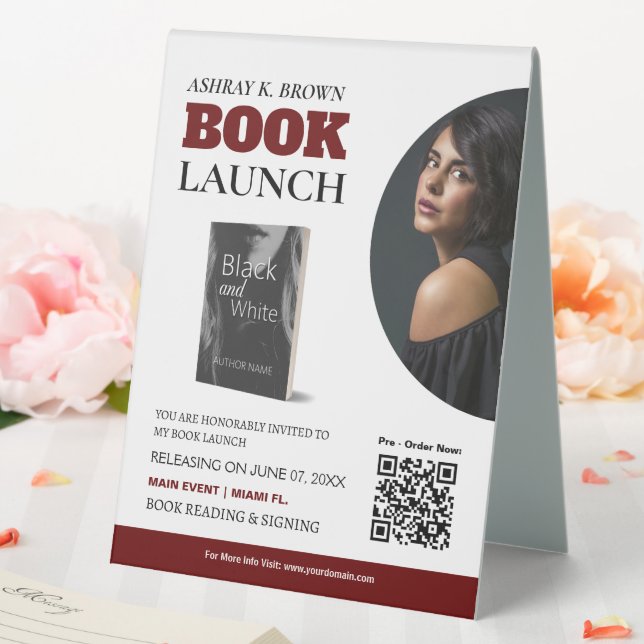 Book Launch Table Tent Sign (In SItu (Wedding))