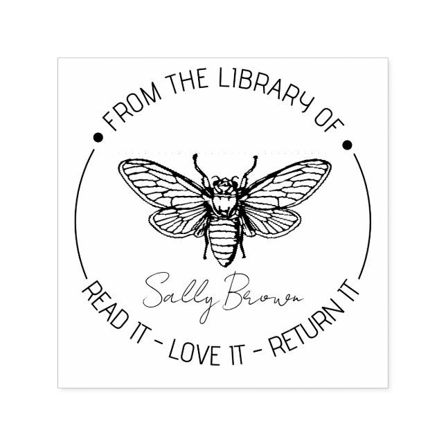 Book library bookplate book stamp Custom BEE (Design)