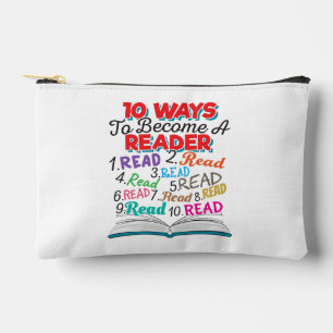 Book Lover 10 Ways to Become a Reader Accessory Pouch