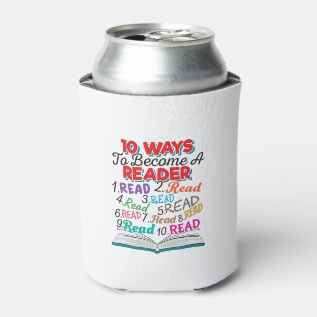 Book Lover 10 Ways to Become a Reader Can Cooler (Can Front)