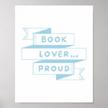 Book Lover and Proud Pastel Blue Retro