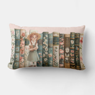 Book Lover Anne of Green Gables Floral Books Lumbar Cushion