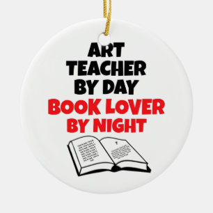Book Lover Art Teacher Ceramic Ornament