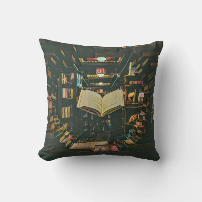 Book lover artwork cushion (Front)