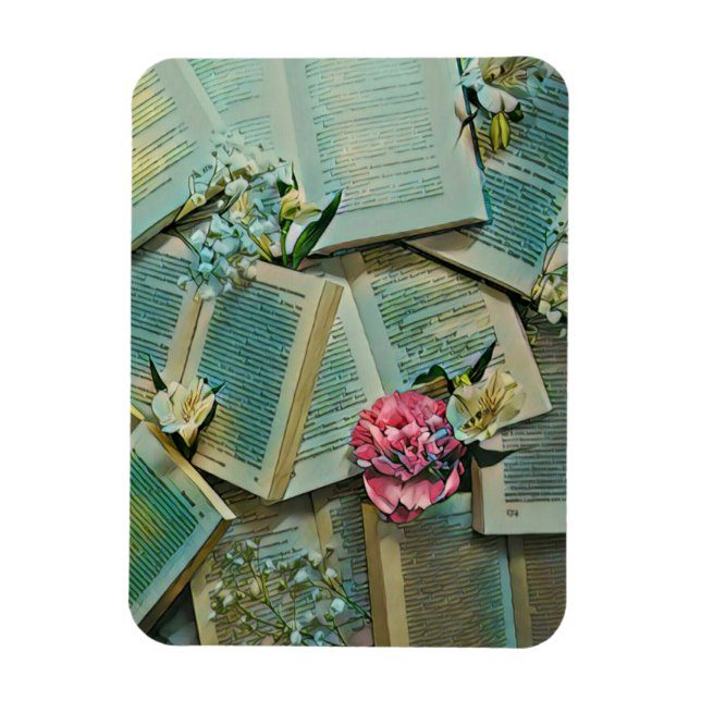 Book lover artwork magnet (Vertical)
