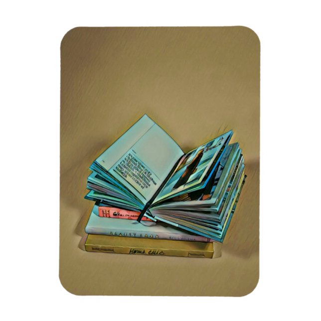 Book lover artwork magnet (Vertical)