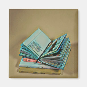 Book lover artwork magnet