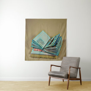 Book lover artwork tapestry