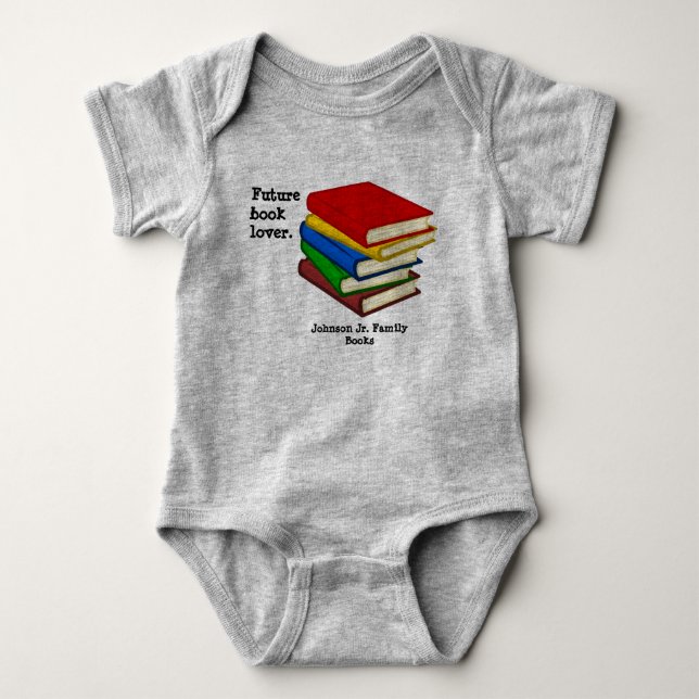 book lover baby one piece bodysuit (Front)