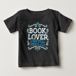 Book Lover Baby Top T-shirt / Black
