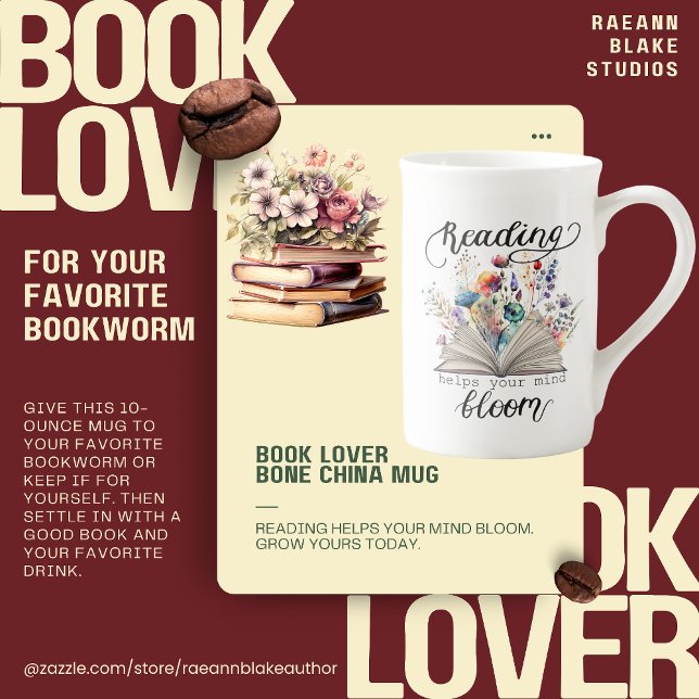 Book Lover Bone China Mug (Creator Uploaded)