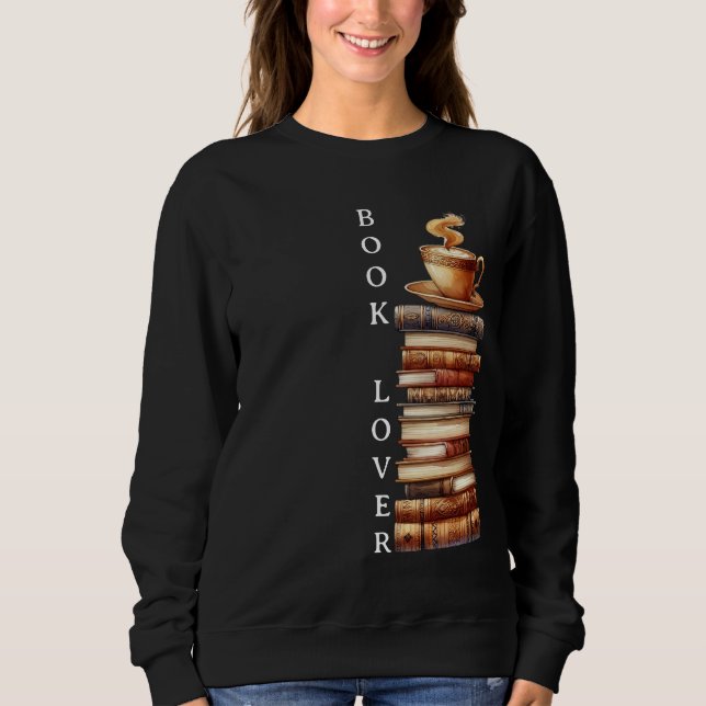 Book Lover Book Stack Sweatshirt (Front)