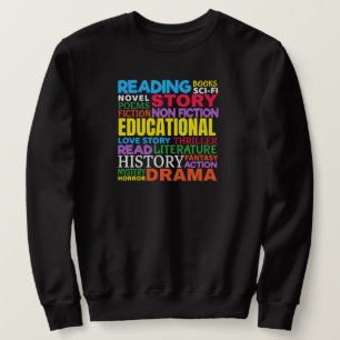 Book Lover - Bookworm Reading Genre Word Art Sweatshirt