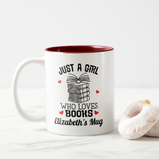 Book Lover Bookworm Reading Gift Two-Tone Coffee Mug