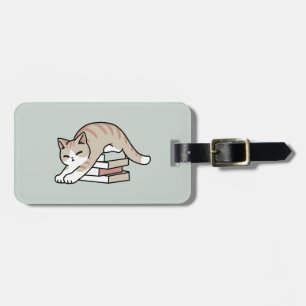 Book Lover Cat Illustration - Curled Up & Cosy Luggage Tag