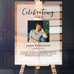 Book Lover Celebration of Life Your Photo Funeral Poster