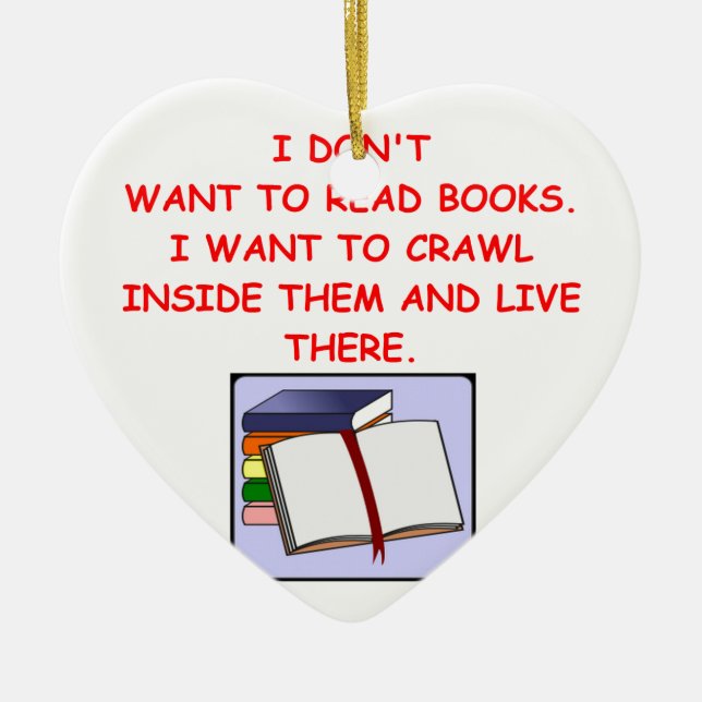 book lover ceramic ornament (Front)