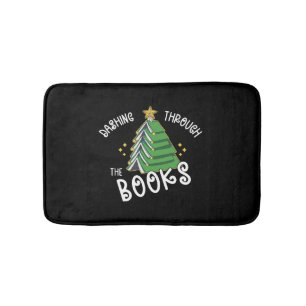 Book Lover Christmas Tree  Holiday Reading  Bath Mat