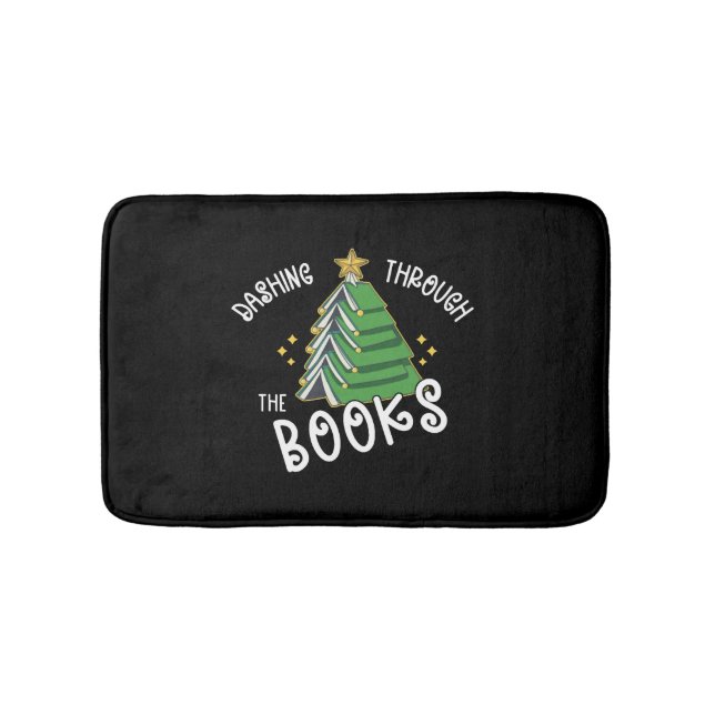 Book Lover Christmas Tree  Holiday Reading  Bath Mat (Front)