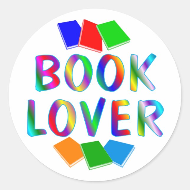 BOOK Lover Classic Round Sticker (Front)