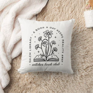 Book lover club witch academia aesthetic cushion