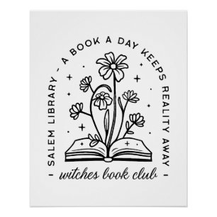 Book lover club witch girls squad aesthetic poster