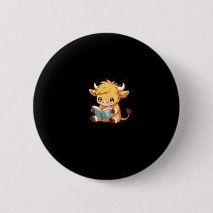Book lover cow bookworm i be reading animal lover 6 cm round badge