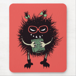 Book Lover Evil Bug Funny Character Mouse Pad