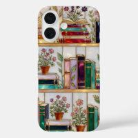 Book Lover Floral Bookshelf iPhone Case